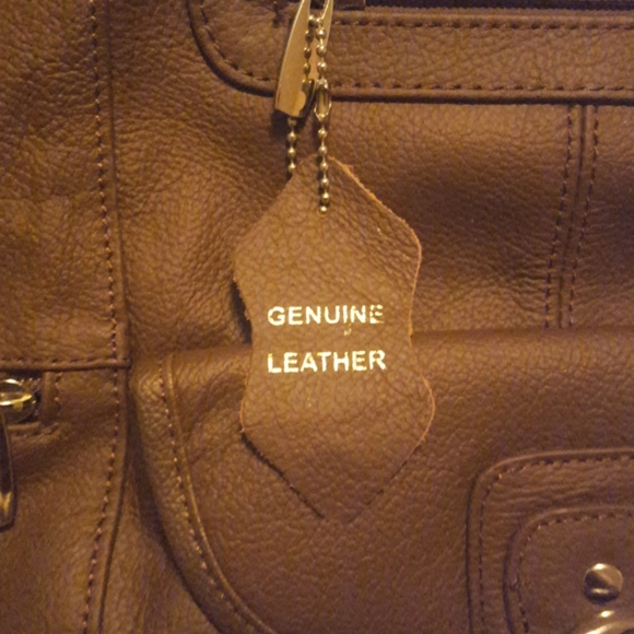 NWOT Brown Genuine Leather Backpack - Picture 4 of 8